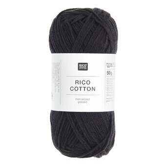 Rico Essentials Black Cotton 4ply 50g