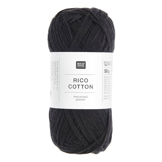 Rico Essentials Black Cotton 4ply 50g image number 1