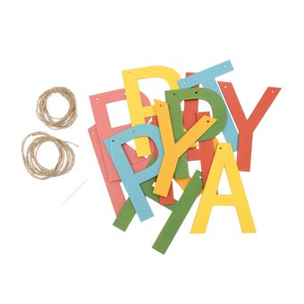 Create & Celebrate Colourful Wooden Happy Birthday Bunting 1.5m