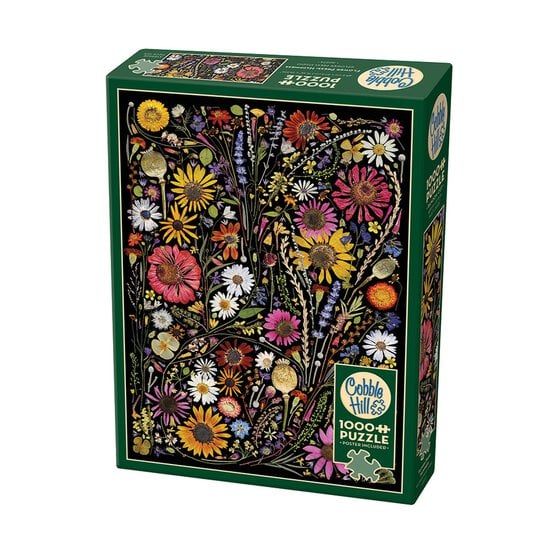 Cobble Hill Flower Press Happiness Jigsaw Puzzle 1000 Pieces image number 1