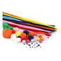 Primary Colour Pipe Cleaners and Poms Craft Pack 80 Pieces image number 1