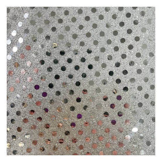 Silver Sequin Polyester Jersey Fabric by the Metre image number 2