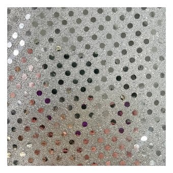Silver Sequin Polyester Jersey Fabric by the Metre
