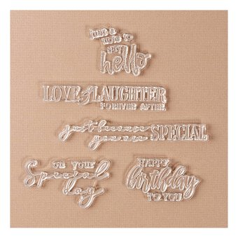 Sizzix Sunny Sentiments 6 Stamp Set 5 Pieces image number 3