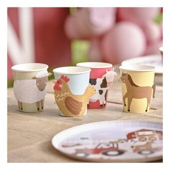 Ginger Ray Farm Animal Paper Cups 8 Pack