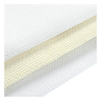 White 14 Count Aida Fabric 48cm x 53cm