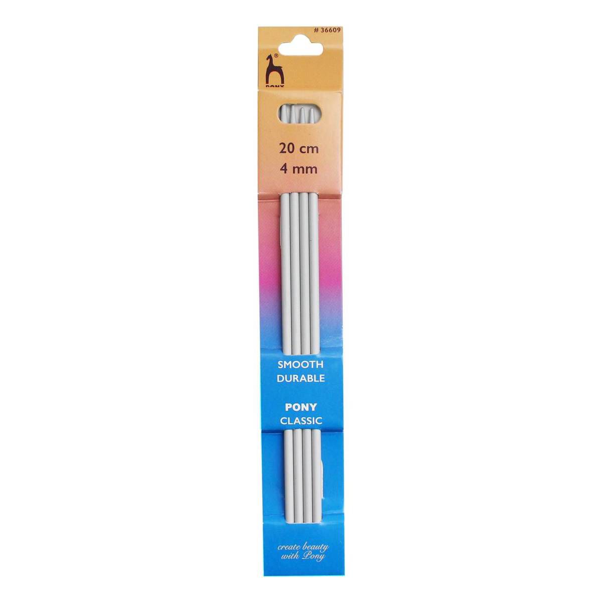 Pony Knitting Needles 4mm x 20cm 4 Pack Hobbycraft