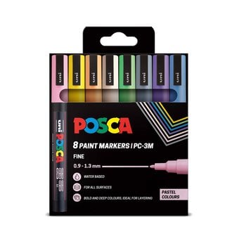 Uni-ball Posca Pastel PC-3M Marker Pens 8 Pack