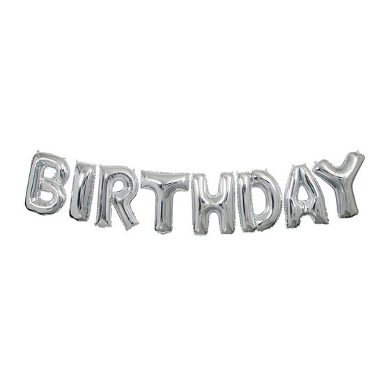 Silver Happy Birthday Balloon Banner Kit image number 4