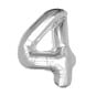 Extra Large Silver Foil Number 4 Balloon image number 1