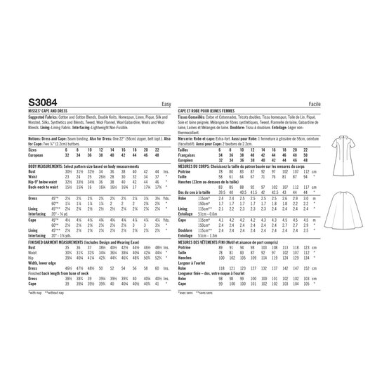 Simplicity 1960s Cape and Dress Sewing Pattern S3084 (6-14) image number 3