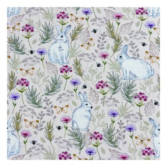 Gentle Meadow Hop and Bloom Cotton Fabric by the Metre