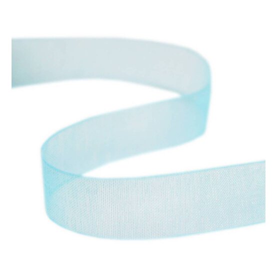 Sky Blue Organdie Ribbon 12mm x 6m image number 1