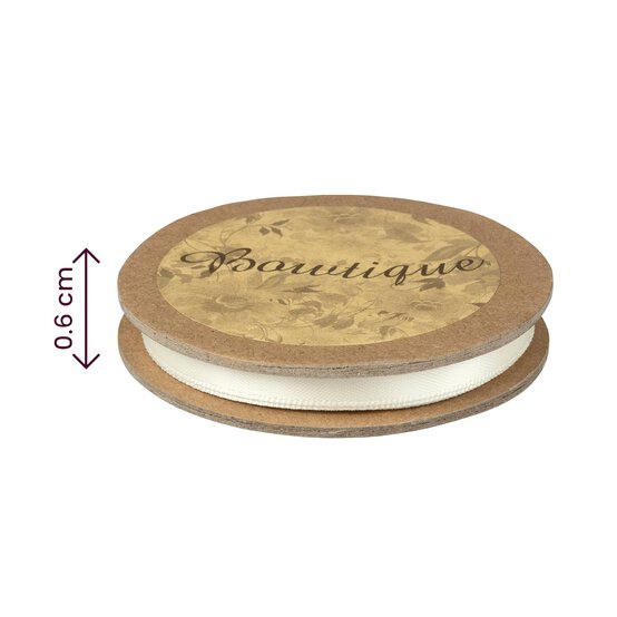 Antique White Double-Faced Satin Ribbon 6mm x 5m image number 4