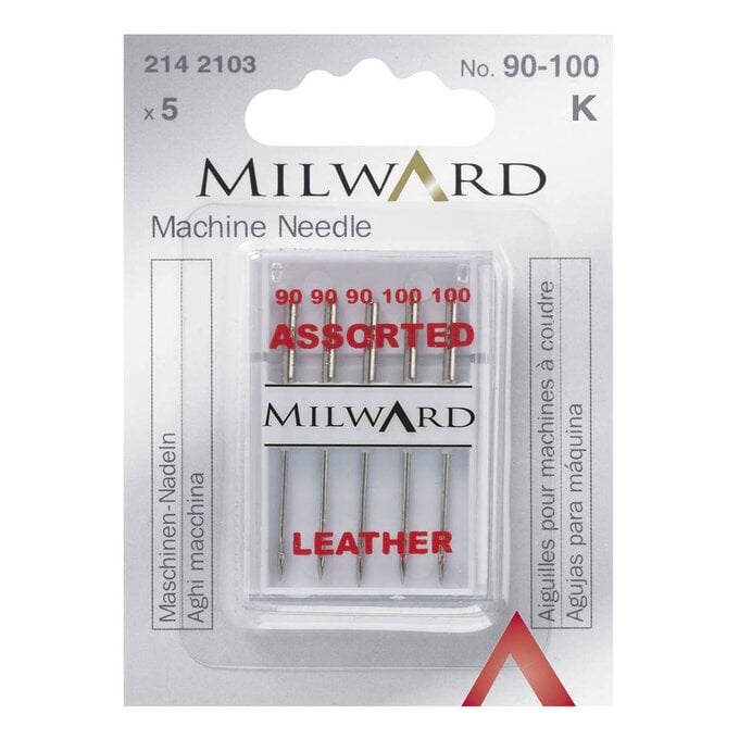 Milward No. 90 to 100 Leather Sewing Needles 5 Pack image number 1