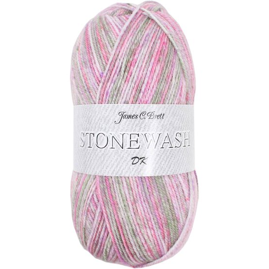 James C Brett Pink and Grey Stonewash DK Yarn 100g image number 2
