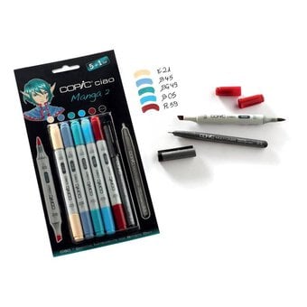 Copic Ciao Twin Tip Manga 2 Markers 6 Pack