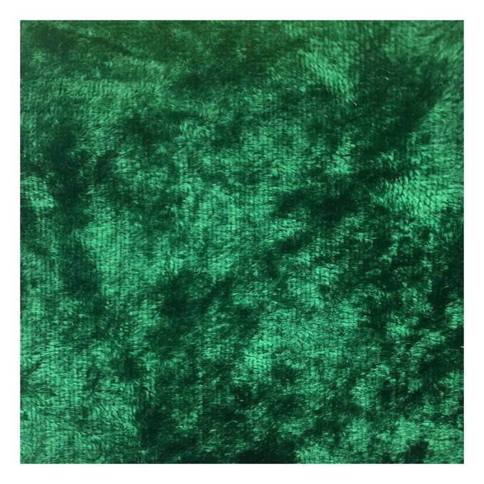 Emerald Polyester Crushed Velour Fabric Pack 152cm x 2m image number 1