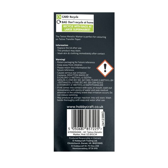 Pink Metallic Tattoo Marker Pen image number 5