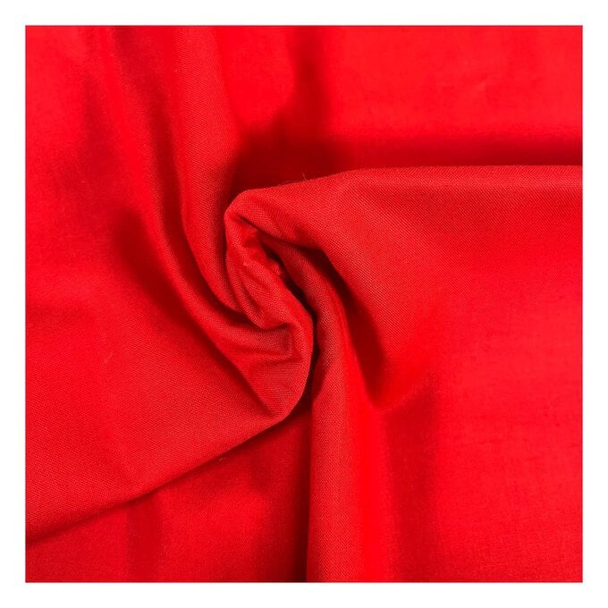 Red Organic Premium Cotton Fabric by the Metre image number 1