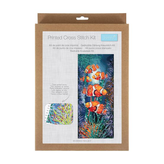 Trimits Fishes Printed Cross Stitch Kit : 39X82.5cm
