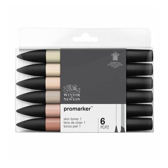 Winsor & Newton Skin Tone Promarkers Set 1 6 Pack image number 2