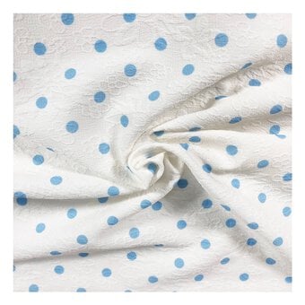 Blue Spot Crinkle Fabric by the Metre