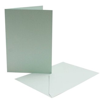 Pearlescent Green Cards and Envelopes A6 4 Pack