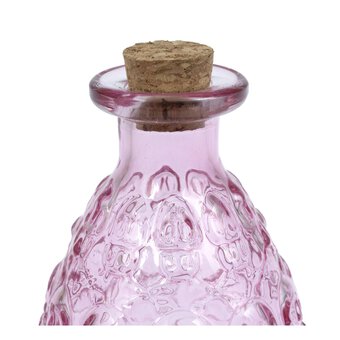 Pink Skull Glass Vase with a Cork Top 15cm