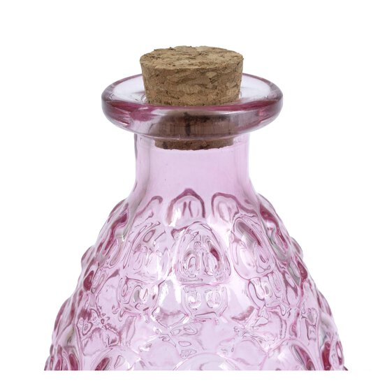Pink Skull Glass Vase with a Cork Top 15cm image number 2