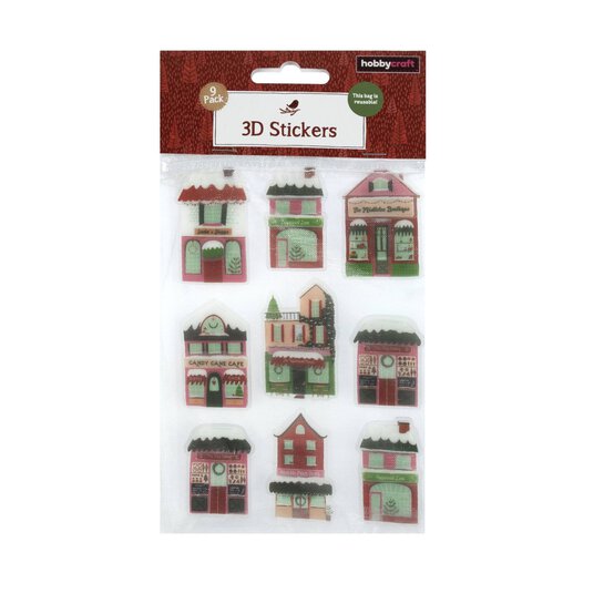 Christmas Shop Front 3D Stickers 9 Pack image number 3