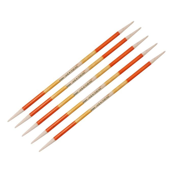 Pony Flair Double Ended Knitting Needles 20cm 5mm 5 Pack image number 1