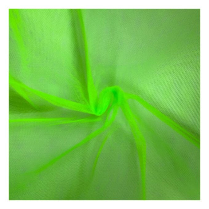Fluorescent Green Nylon Dress Net Fabric by the Metre image number 1
