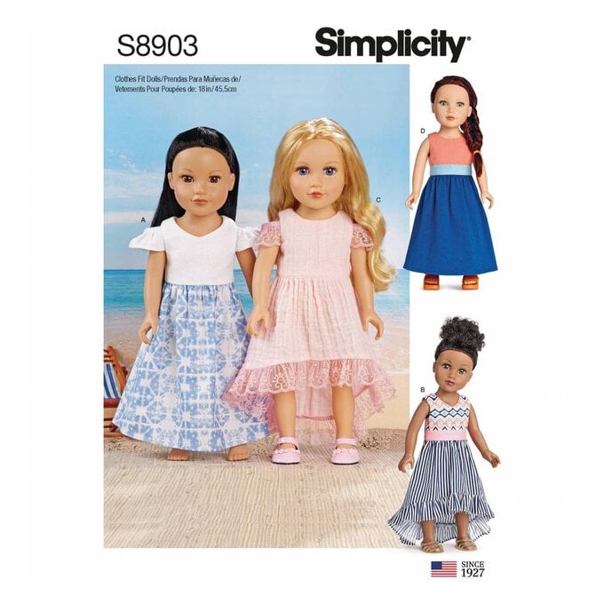 Simplicity Doll Clothes Sewing Pattern S8903 image number 1