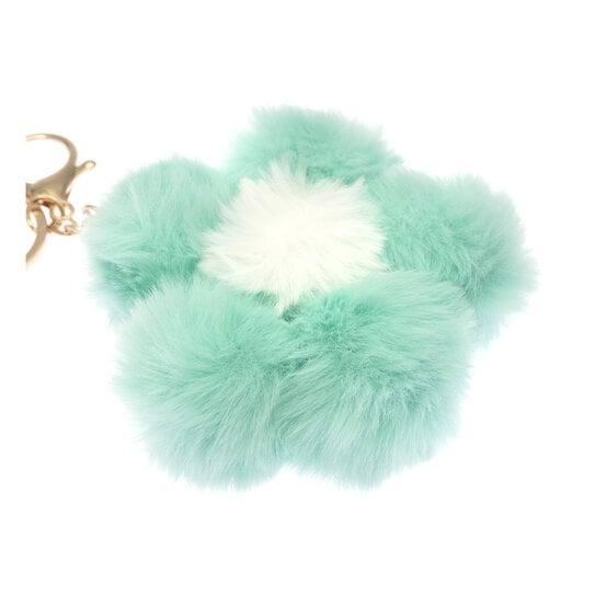 Green Pom Pom Flower Keyring image number 3