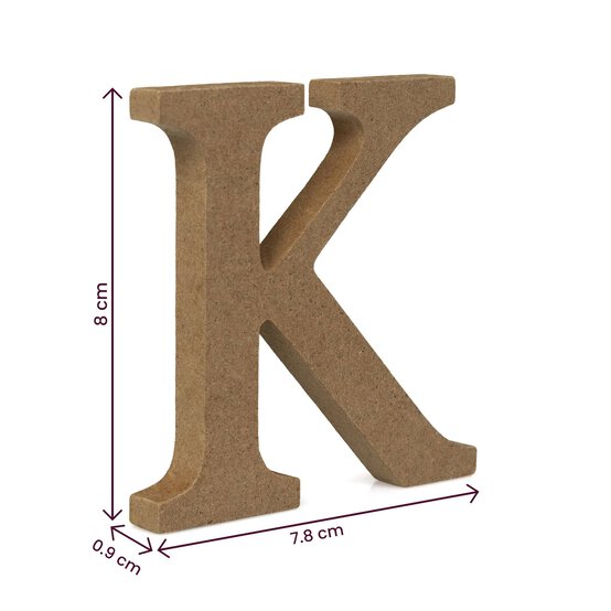 MDF Wooden Letter K 8cm image number 4