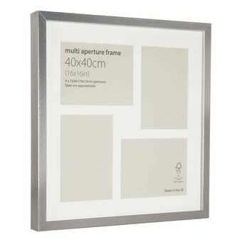Metallic Silver Multi-Aperture Frame 40cm x 40cm