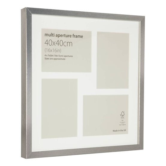 Metallic Silver Multi-Aperture Frame 40cm x 40cm image number 1