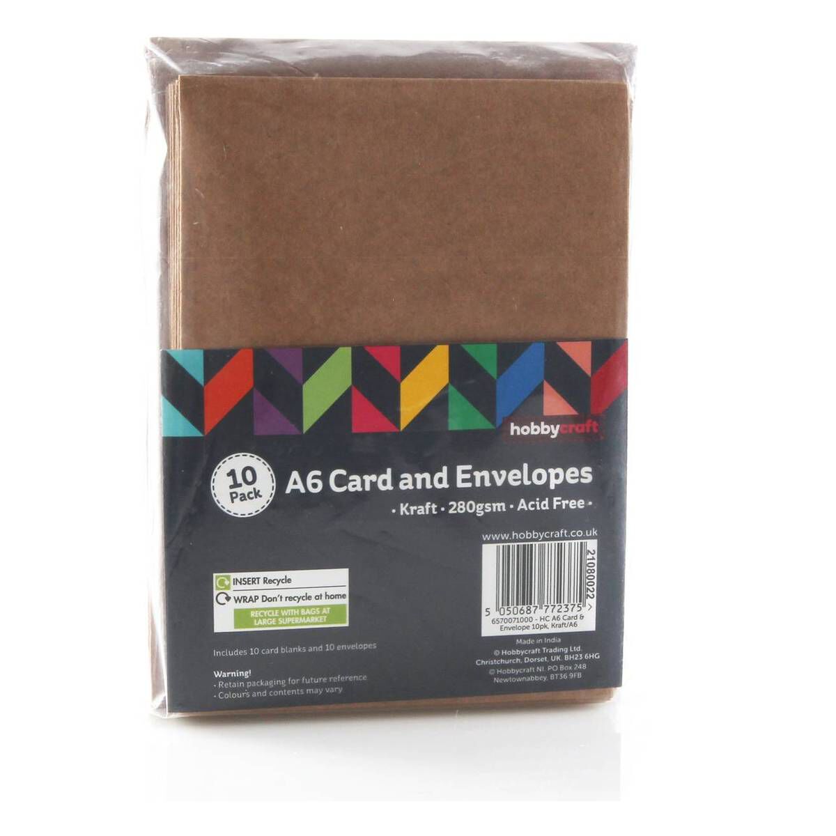 Kraft Cards and Envelopes A6 10 Pack Hobbycraft