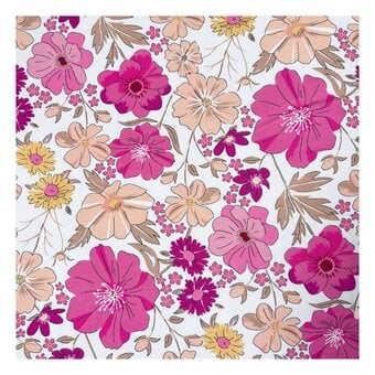 Floral Delight Cotton Spandex Fabric by the Metre