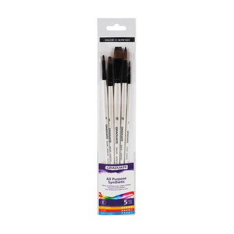 Daler-Rowney Graduate Synthetic Flat/Round Brushes 5 Pack