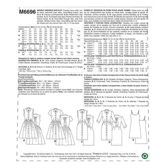 McCall’s Dress and Slip Sewing Pattern M6696 (8-16)