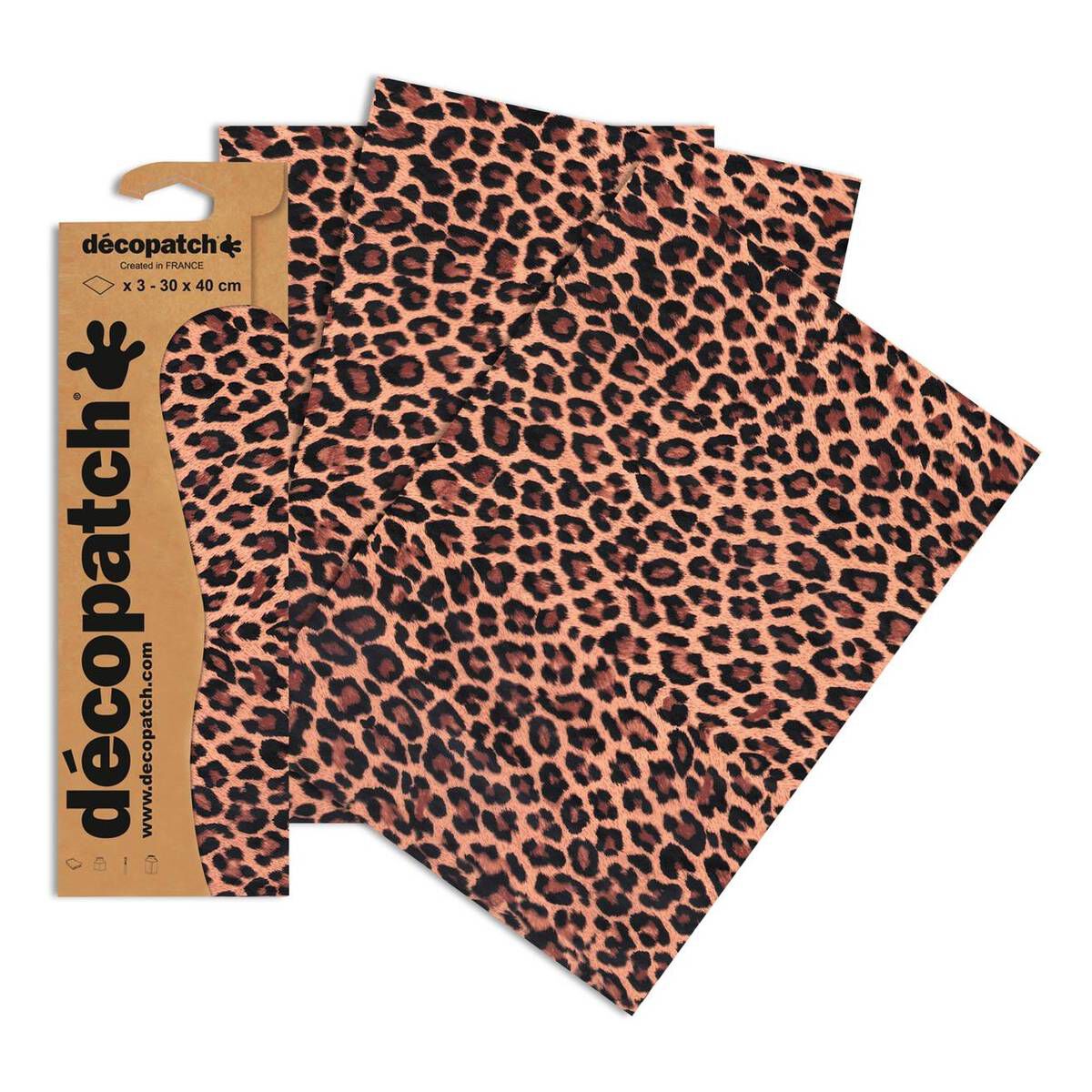 3 Mouchoirs en papier Léopard Decoupage Paper Hankies Leopard 