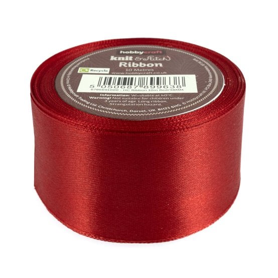 Red Satin Ribbon 38mm x 10m image number 1