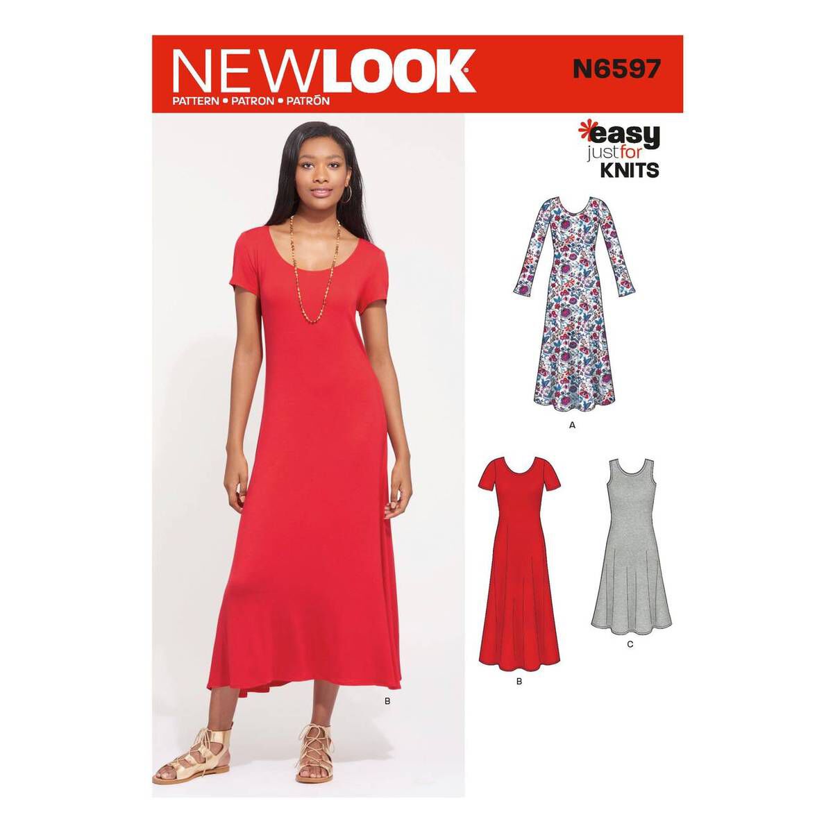 New Look Women's Knit Dress Sewing Pattern N6597 Hobbycraft