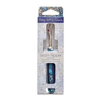 Blue Woodblock Floral Soft Grip Seam Ripper
