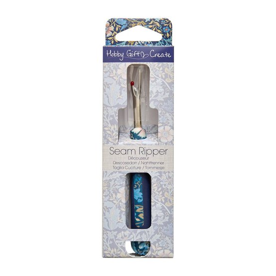 Blue Woodblock Floral Soft Grip Seam Ripper image number 1