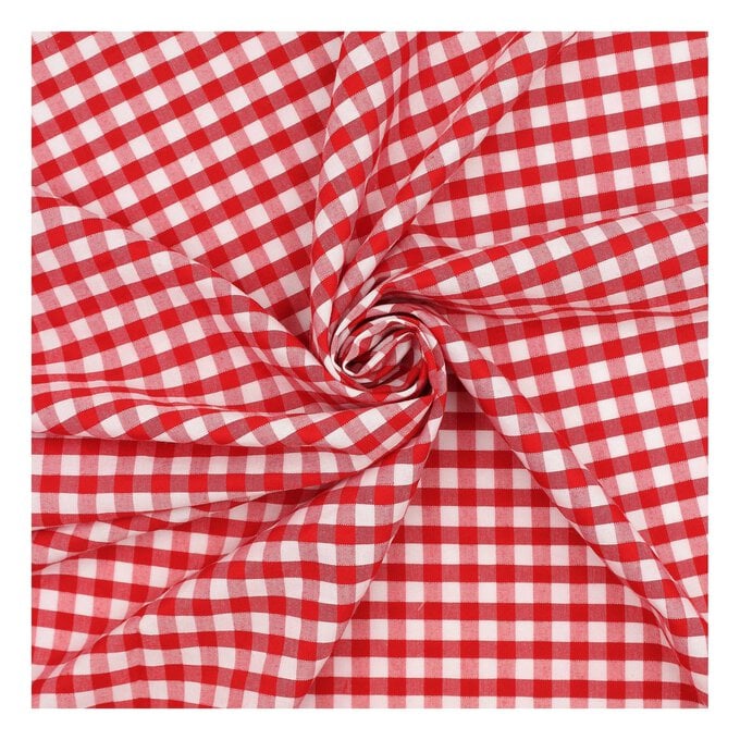 Red 1/4 Gingham Fabric by the Metre image number 1
