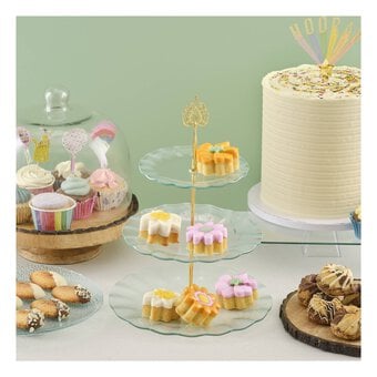 Whisk Ripple Effect Three Tier Glass Cake Stand