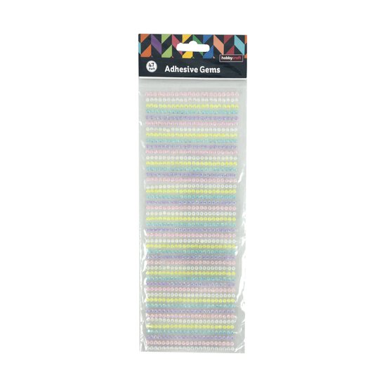 Pastel Adhesive Gem Strips 4mm 47 Pack image number 3